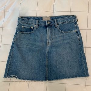 Everlane raw denim skirt